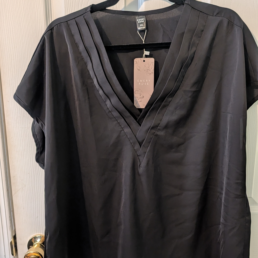 Black V-Neck Blouse